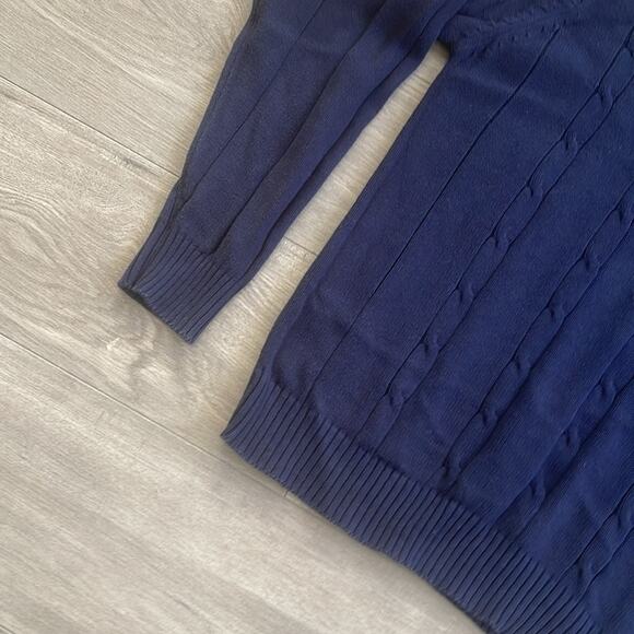 Oscar de la renta size XL 100% cotton navy blue men's sweater - Picture 4 of 10